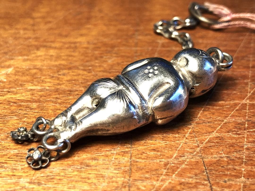 清朝時代 银小人 】 アクセサリー 陝西省文物 中華古玩