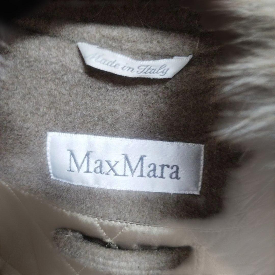 MaxMara白タグフォックスファー カシミア混ロングコートサイズ40