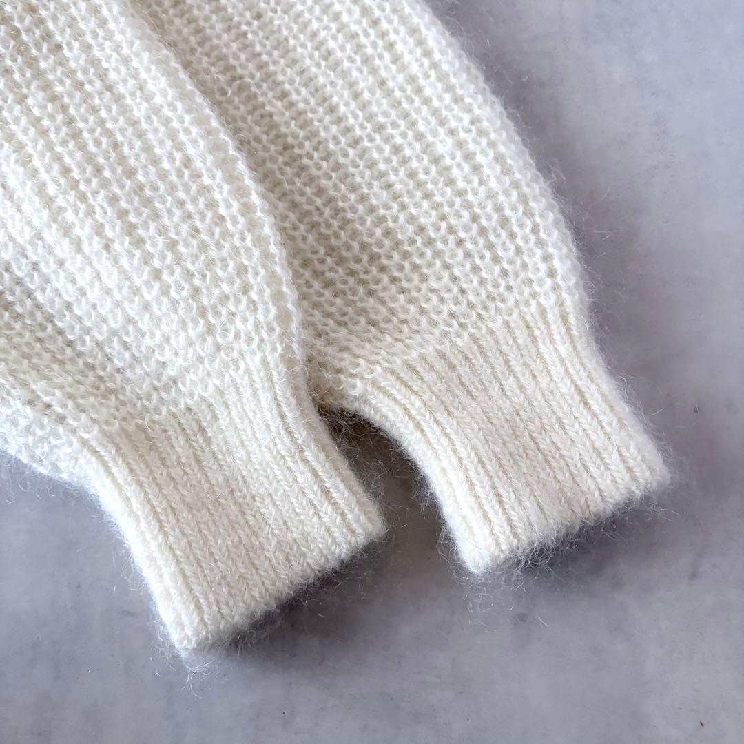 極美品 プラージュ キッドモヘヤMix カタアゼ Vネック プルオーバー