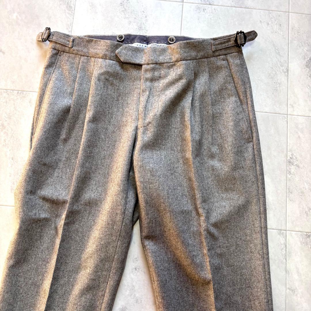 極美品】GERMANO カノニコ ウールフラノサイドアジャスターパンツ 44