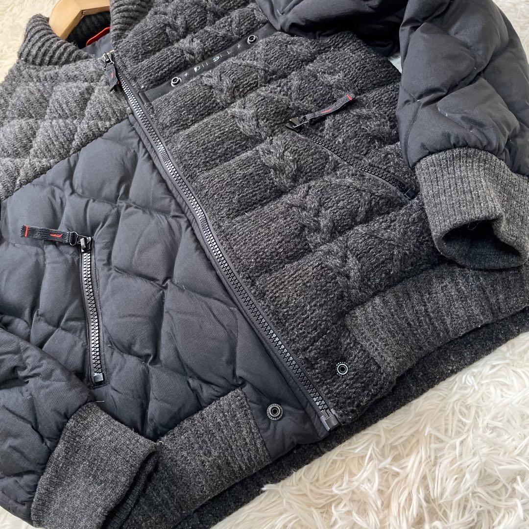 極美品✨ディーゼル ダウンジャケット K-BOOMS ニット切替 黒 L相当