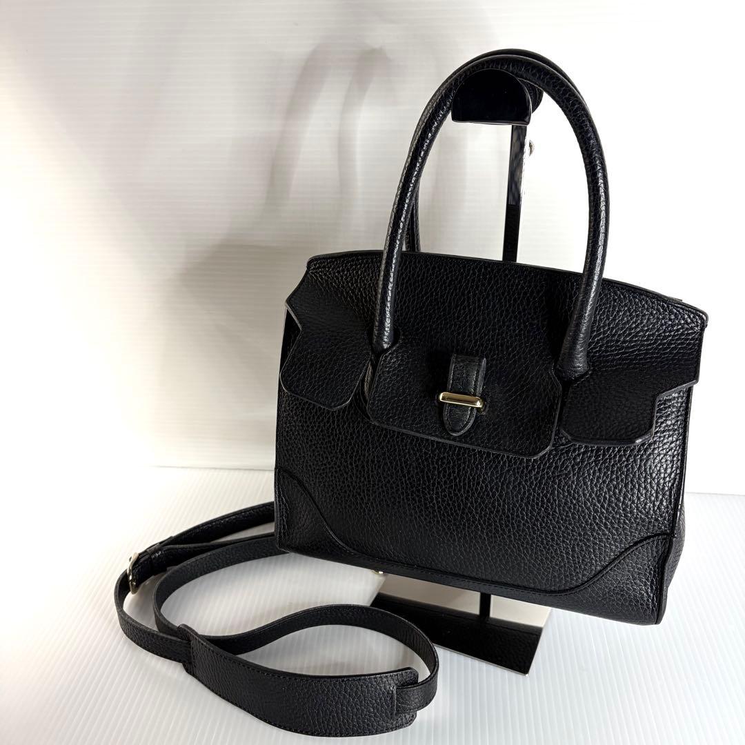 希少 ペッレモルビダ メイデンヴォヤージュ 2way ハンドバッグ 黒 刻印