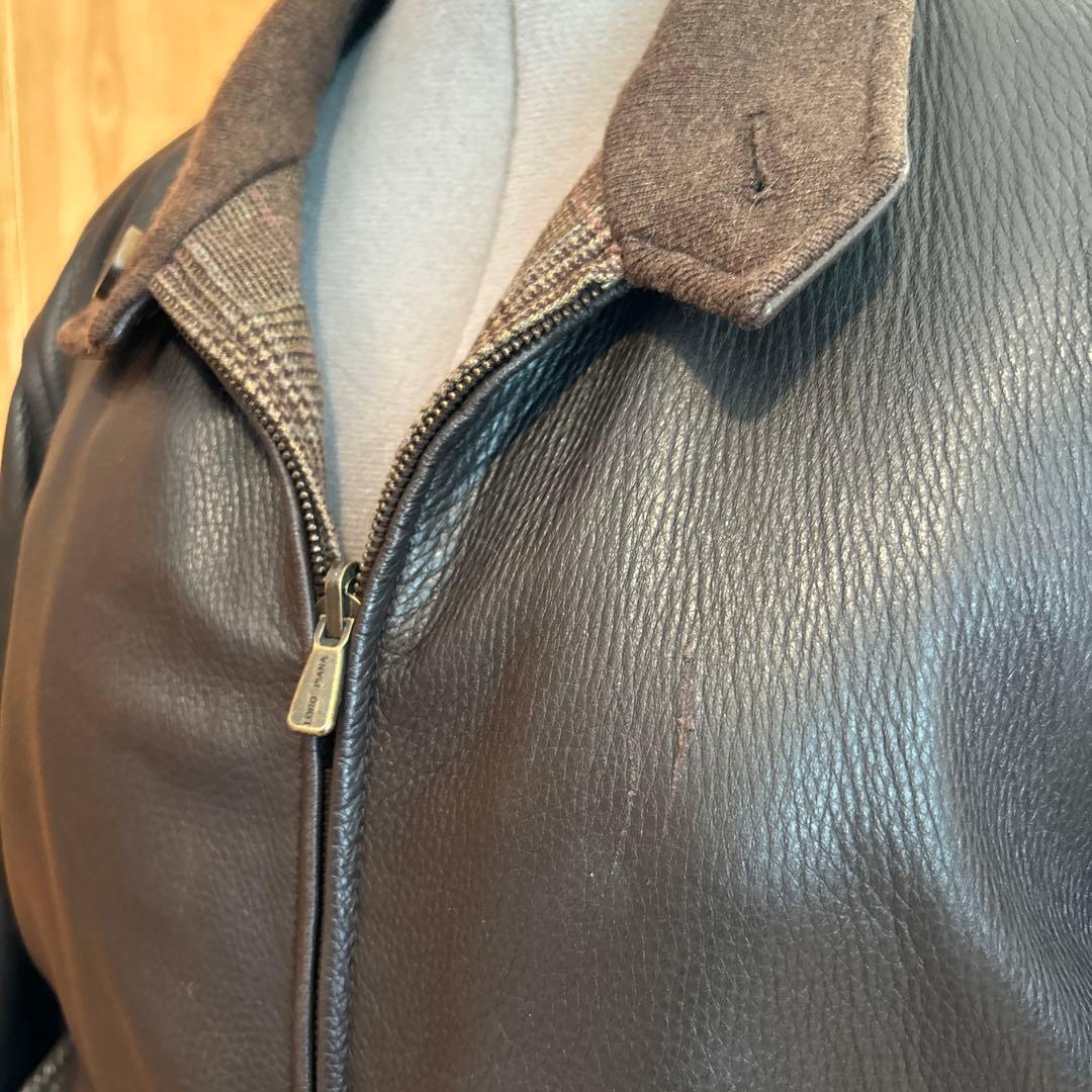 Loro Piana 鹿革レザー×カシミア リバーシブルジャケット メンズM