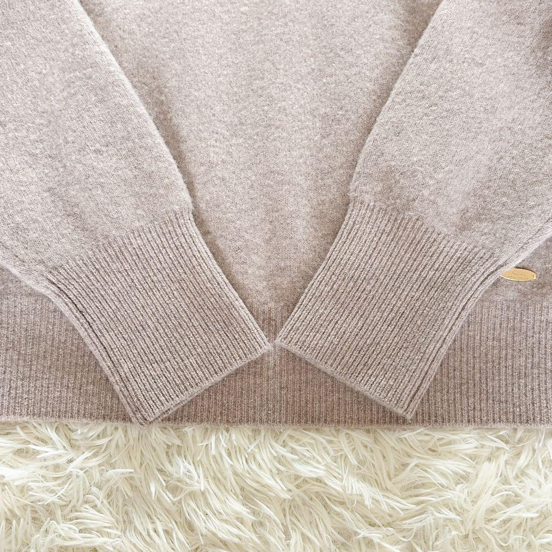 希少【23区】フェルトニットパーカー ベージュ グレージュ系 38 完売