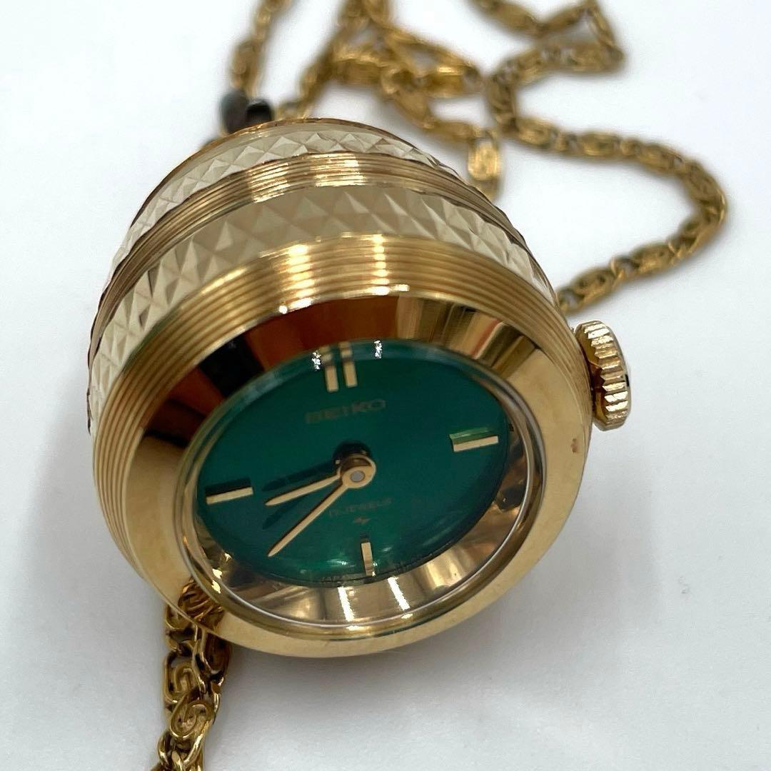 希少 SEIKO セイコー ネックレス 手巻き 17石 時計 稼働品 ゴールド