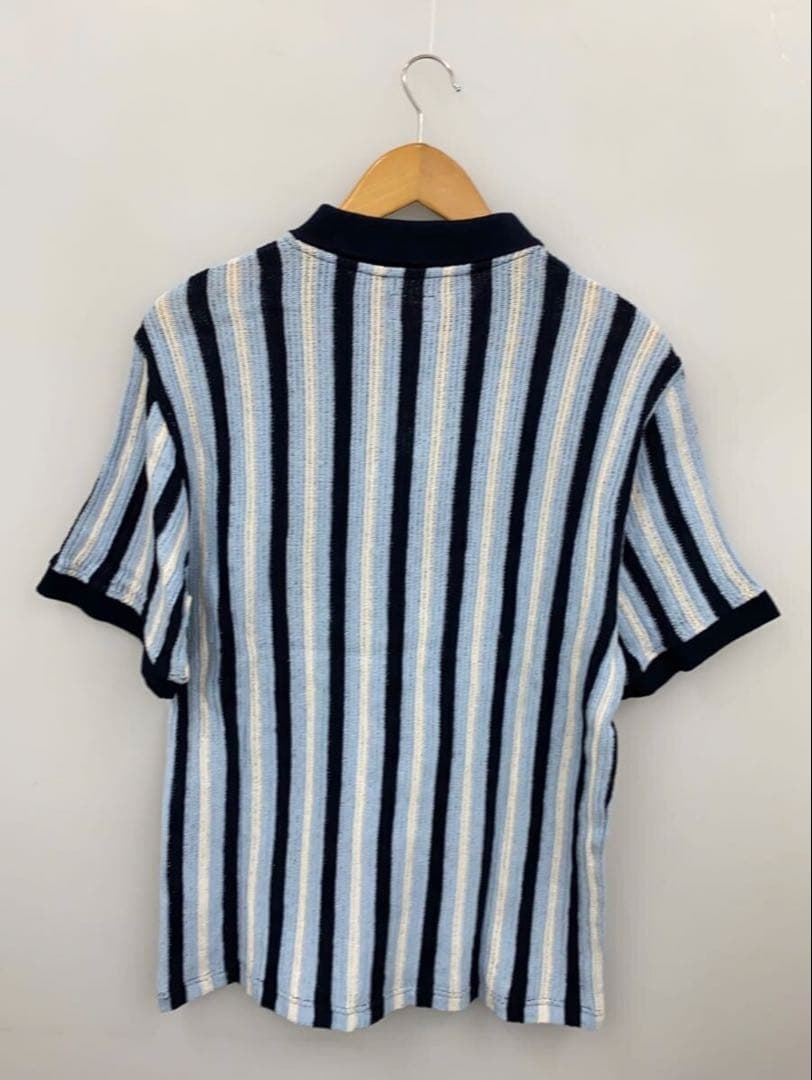 Supreme Open Knit Stripe Zip Polo Navy L - メルカリ