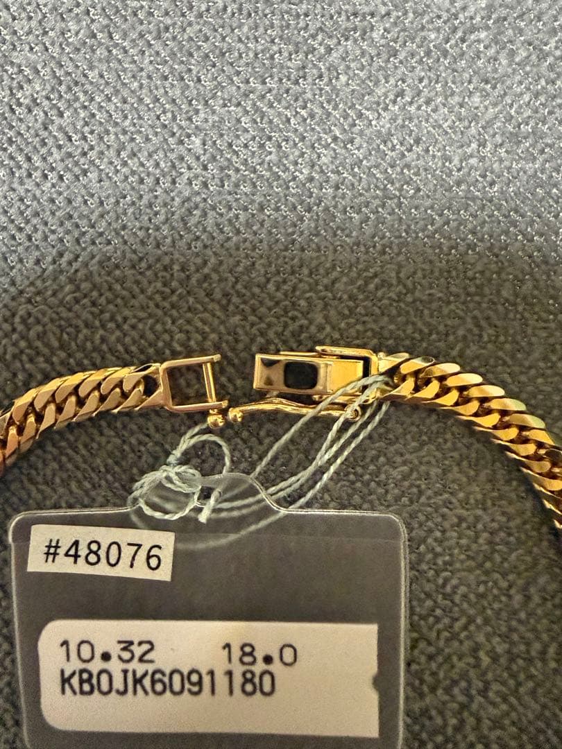 K18イエローゴールド 6面カットダブル喜平ブレスレット 18cm 10.32g