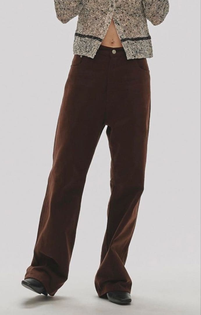 ブラウンデニムワイドパンツ ブラウンサンドブラッシュワイドデニムパンツ - KIXI | 60% - アジア