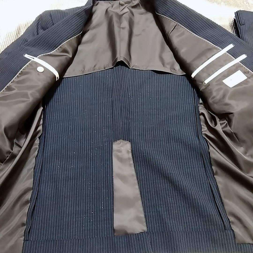 美品 ORIHICA オリヒカ ネイビー ストライプ セットアップ スーツ M