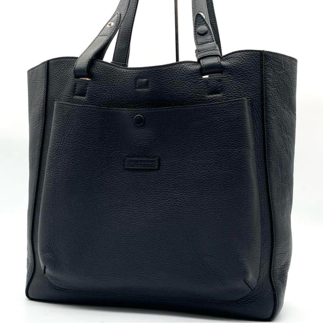 美品】ダニエル＆ボブ トートバッグ レザー A4可 肩掛け ネイビー 保存袋付