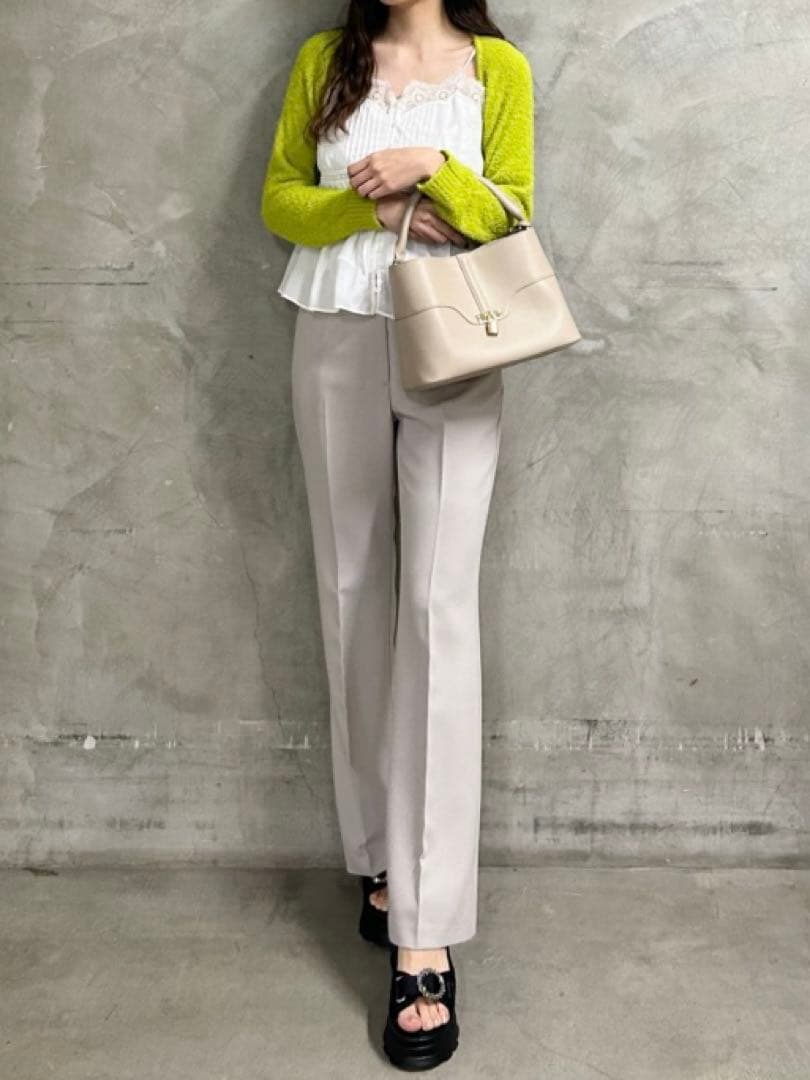 SNIDEL（スナイデル）ボレロ×レースキャミセットアップ GRN