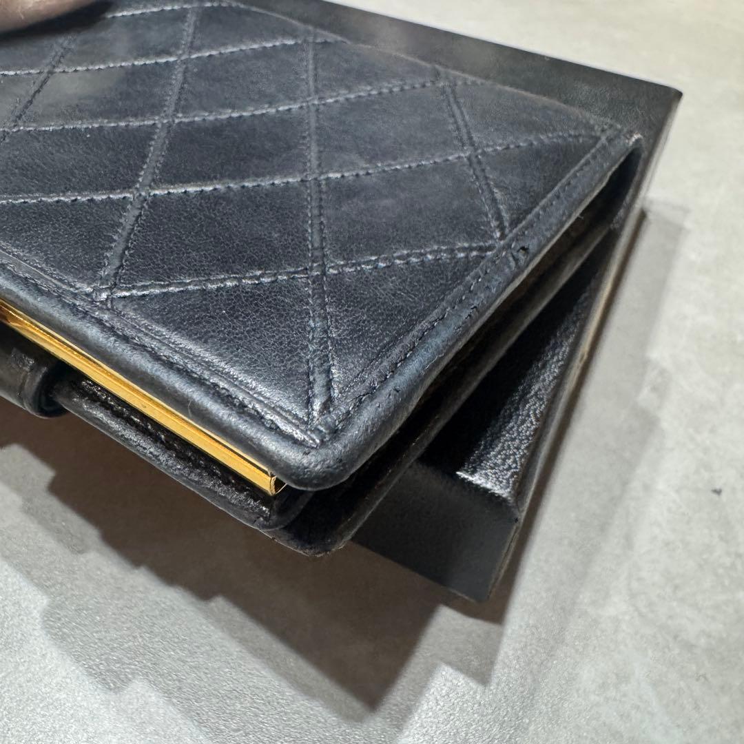 シャネル ビコローレ ラムスキン がま口 コンパクトウォレット