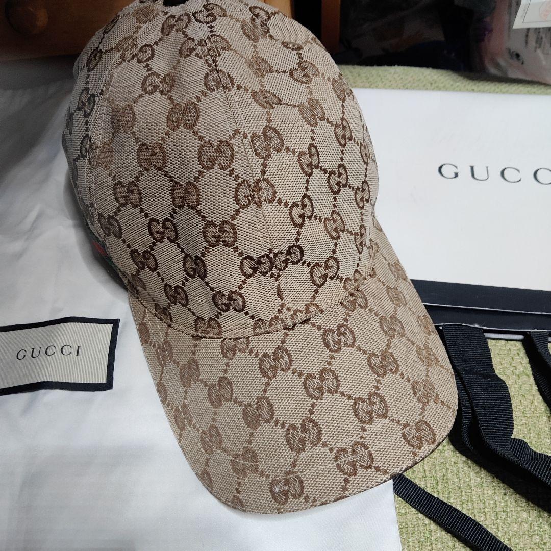 週末SALE！正規品ほぼ未使用！GUCCI GGキャップ付属品、保存袋 GUCCI（グッチ） 【訳あり】グッチ キャップ ベースボール サイズM GG