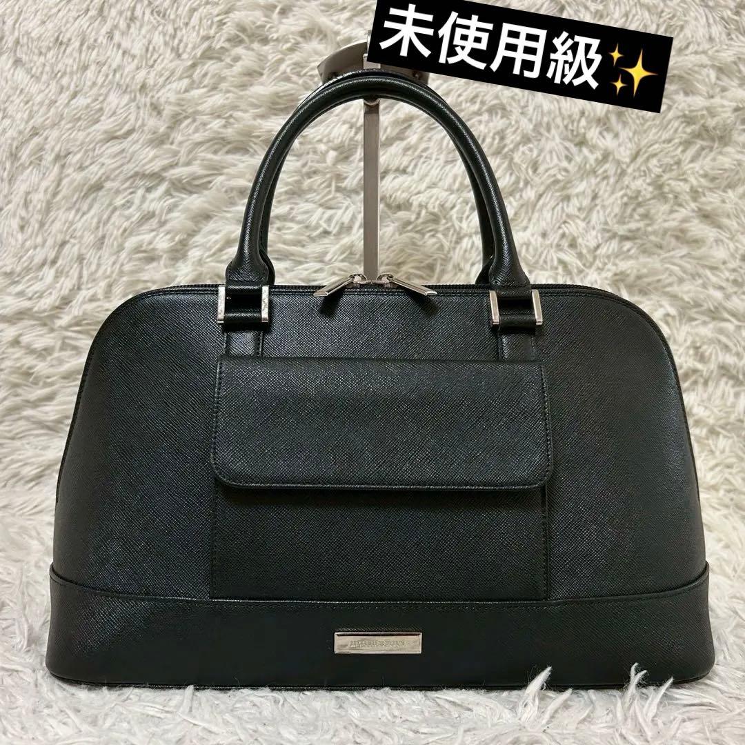 未使用級✨バーバリー ハンドバッグ サフィアーノレザー ブラック ノバ