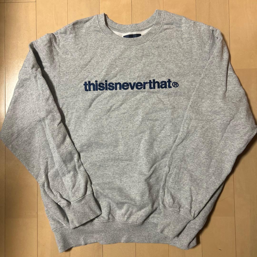 thisisneverthat ロゴ刺繍入り グレー クルーネック スウェット - メルカリ