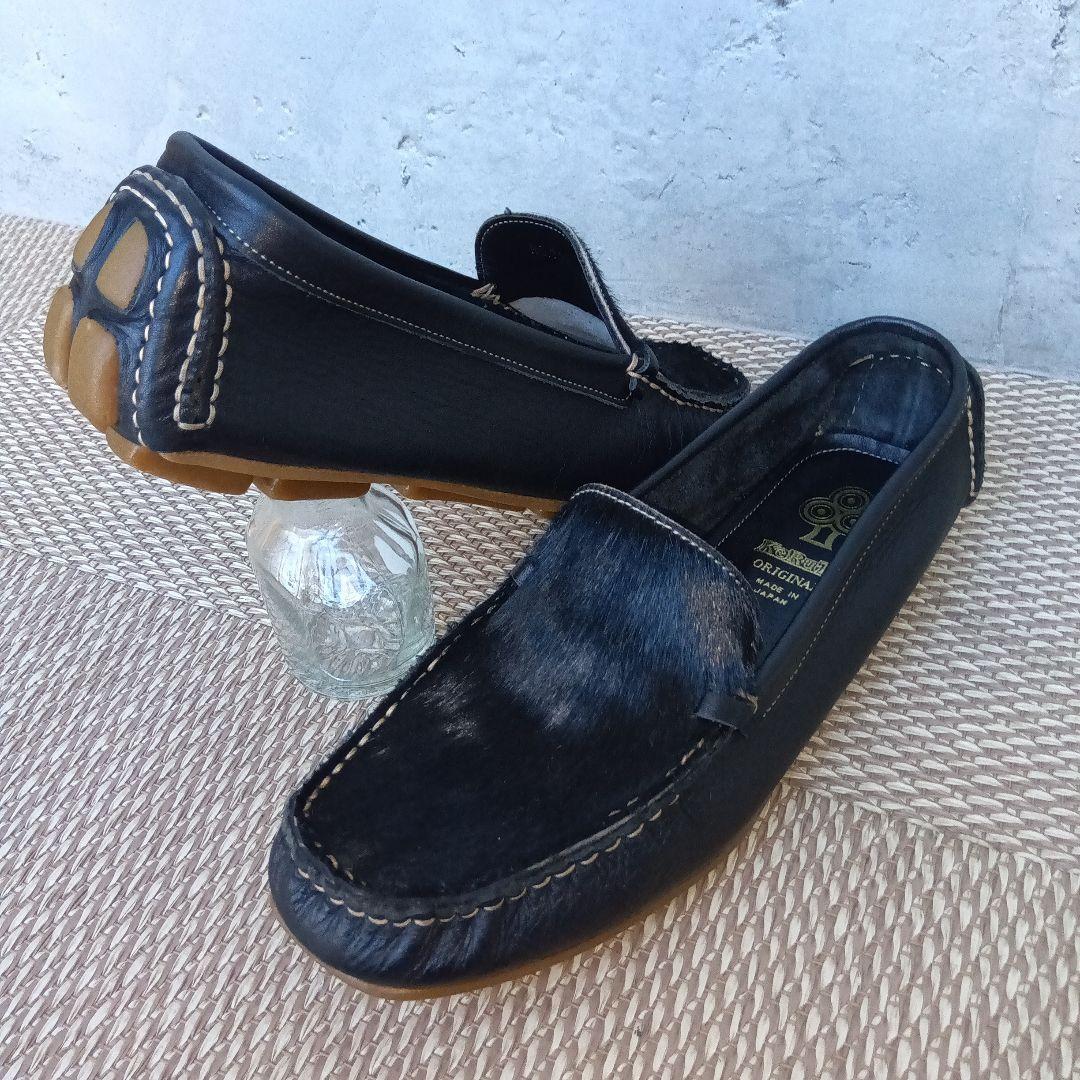 美品】KeRuTo ドライビングシューズ ハラコ 本革 日本製 24cm 黒