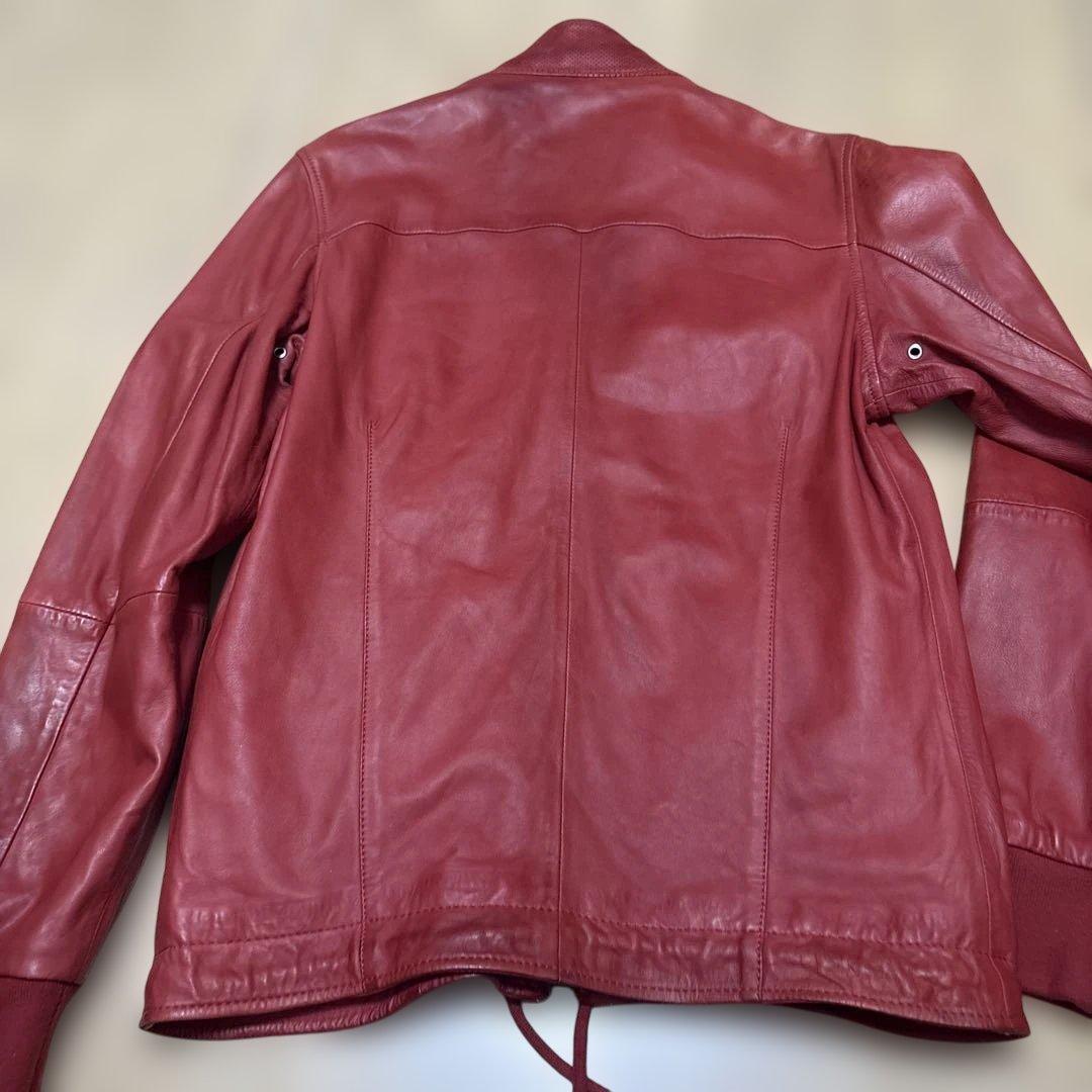 K*E様 ディーゼル diesel 赤 レザージャケット シングルライダース リ