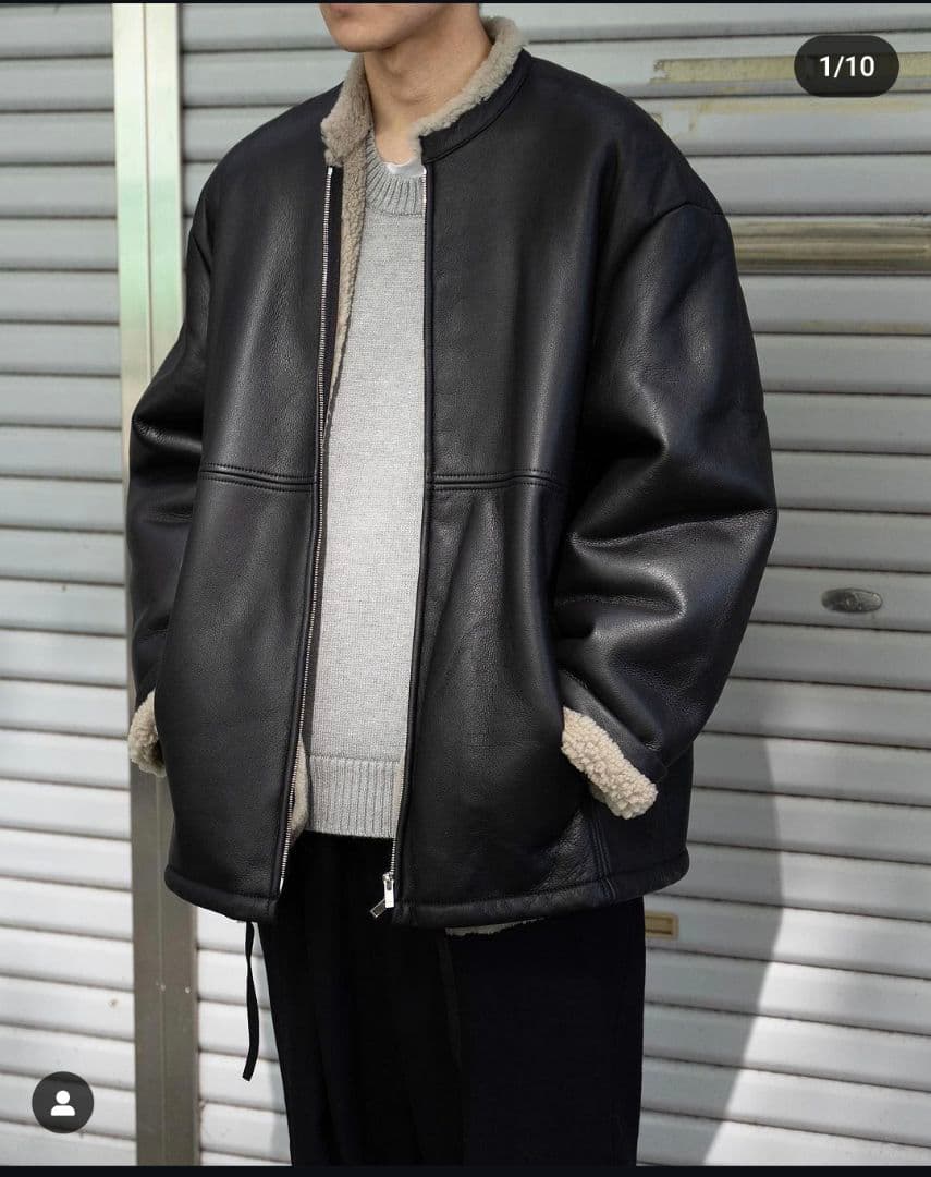 stein oversized mouton zip jacket - メルカリ