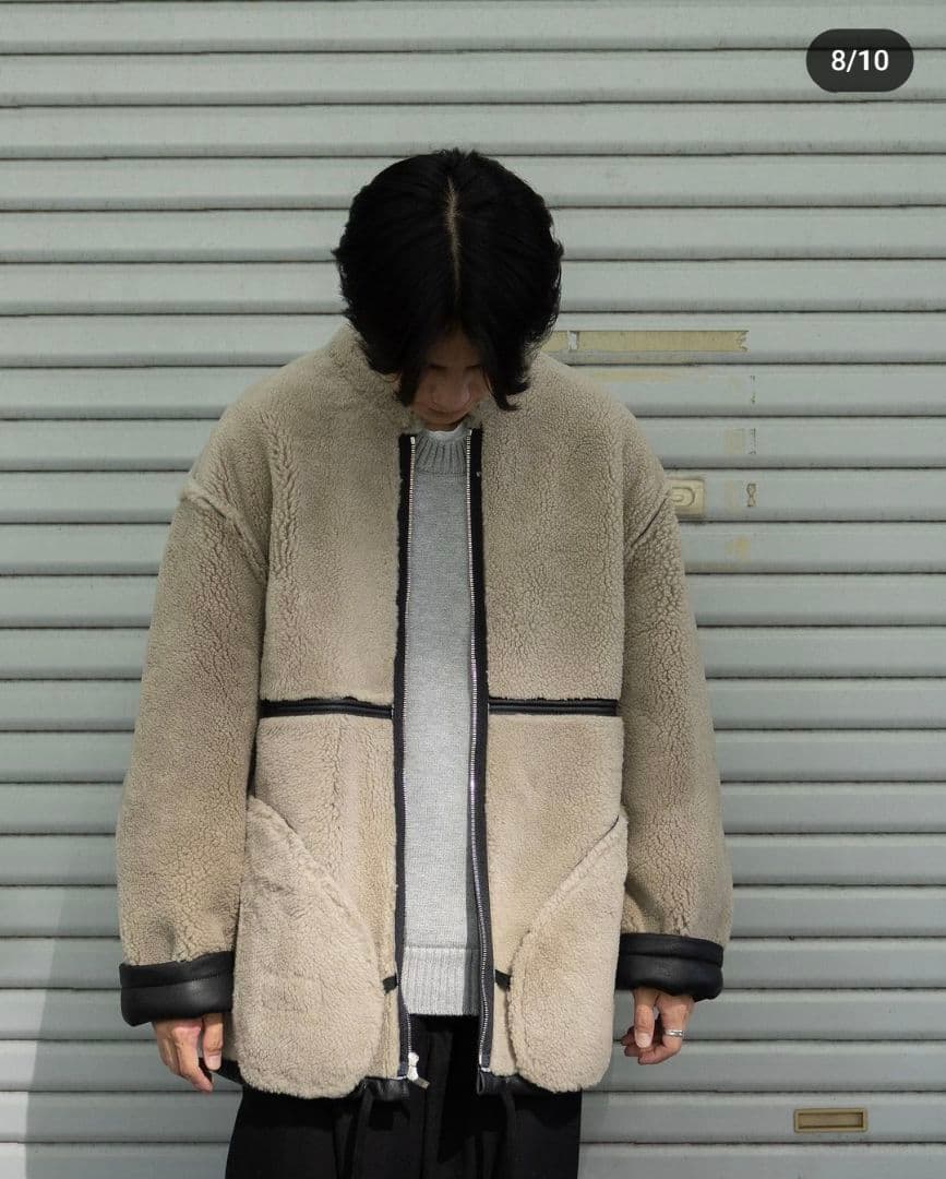 stein oversized mouton zip jacket - メルカリ
