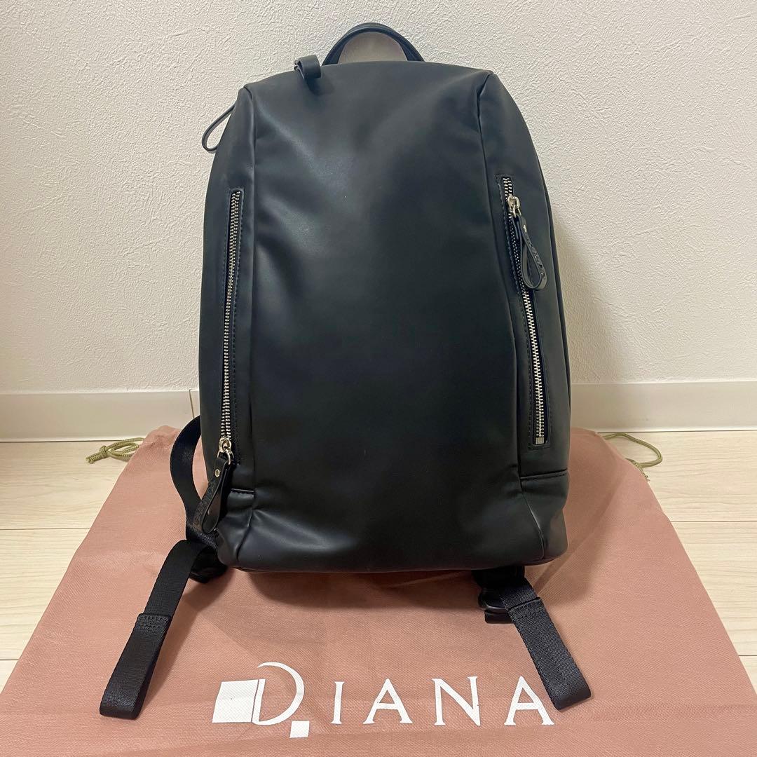 ✨️美品✨️+diana ダイアナ シリコンレザーA4リュック ブラック 保存袋付 diana（プラスダイアナ） ハンドバッグ 「ノートPC収納可能