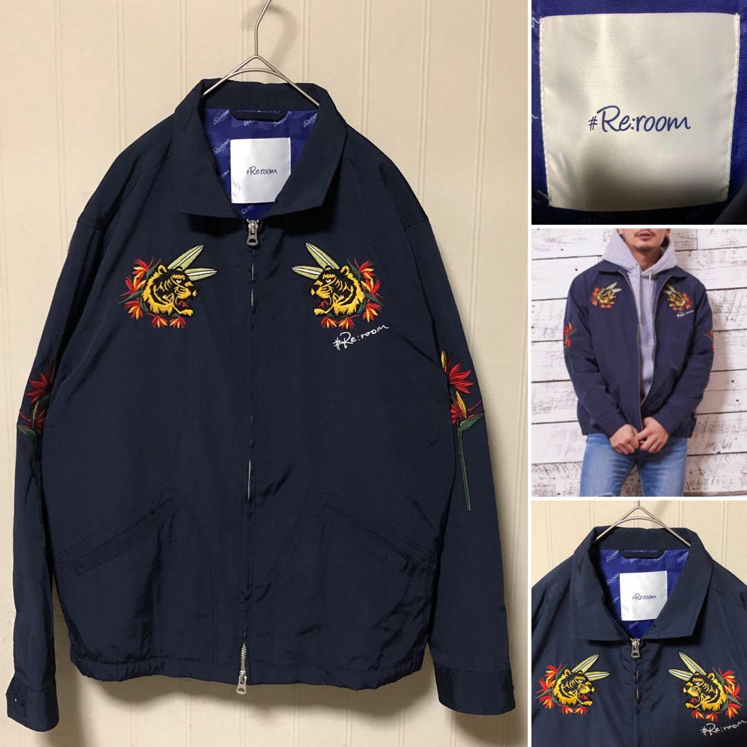 RE:ROOM タイガーエンブロイダリージャケット ベトジャン ネイビー RE:ROOM タイガーエンブロイダリージャケット ベトジャン ネイビー