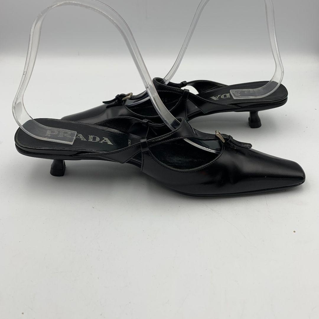 M633 プラダ ミュール 36 約23cm ブラック - メルカリ