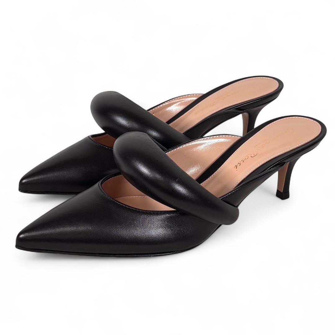 ほぼ新品 ジャンヴィットロッシ 35 22 レザー ミュール ブラック 黒 Gianvito Rossi（ジャンヴィト ロッシ） ジャンヴィト ロッシ 靴