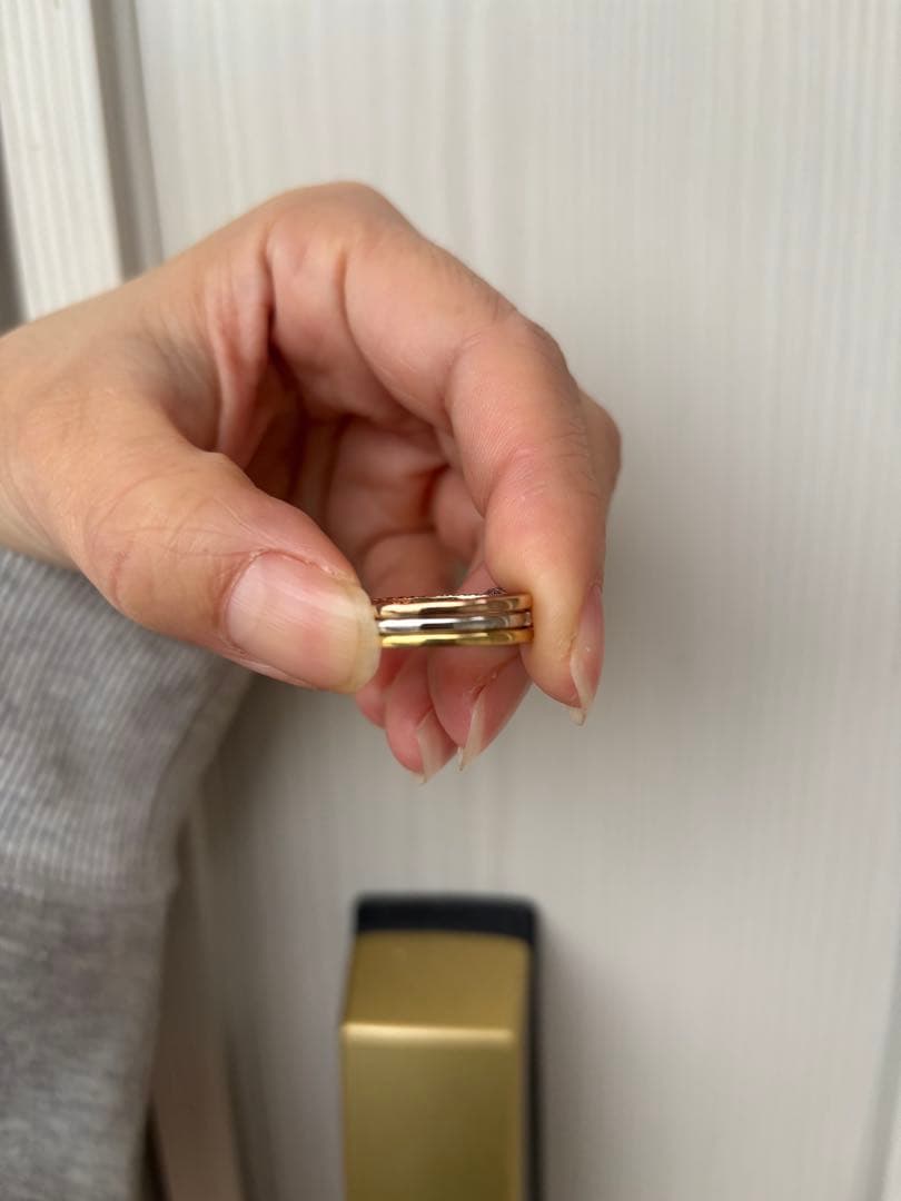 sen⭐︎chan鑑定書付0.9ct up 3本setPT,K18PG,YG