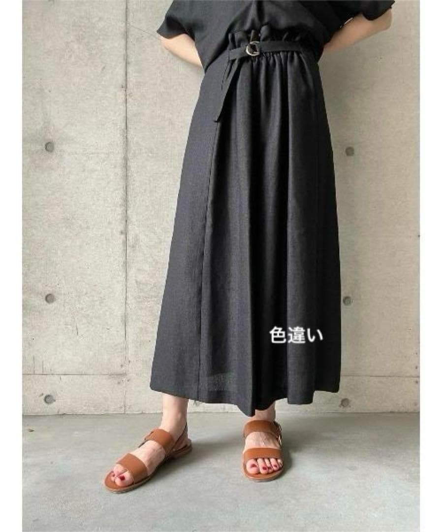 新品 ビアズリー 麻調合繊 前後パンツ 2way ガウチョ ベージュ F