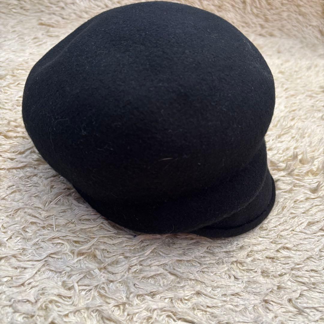 CA4LAカシラ アシンメトリー ウール キャスケット ブラック 日本製