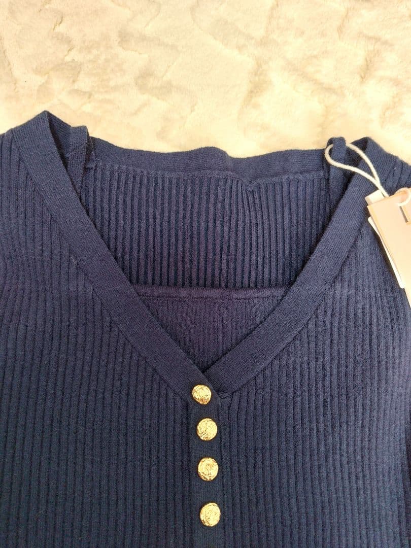 新品タグ付】リゼクシードッキングフレアミニニットワンピース