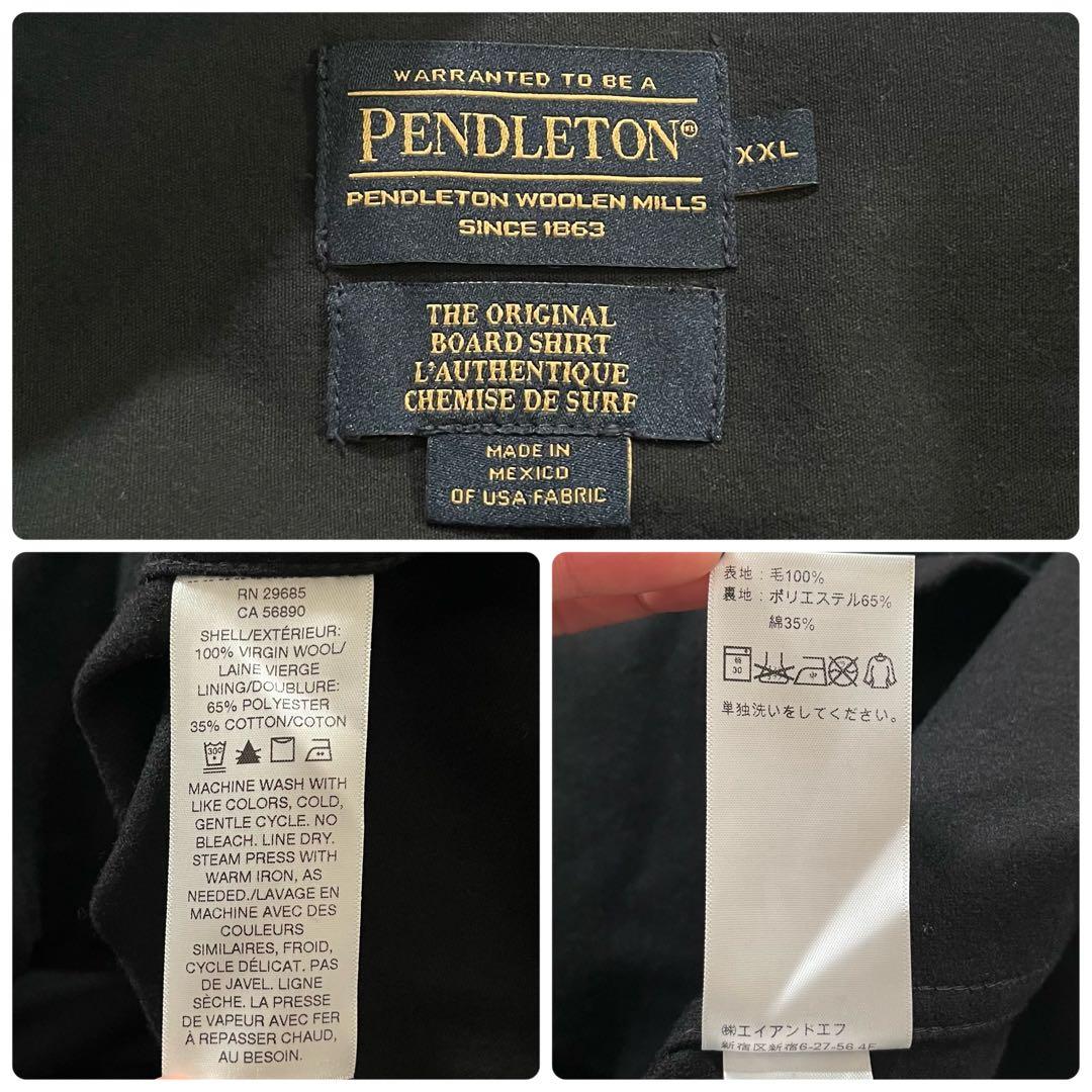 美品】PENDLETON/ペンドルトン ボード シャツ 無地ブラック 黒 開襟