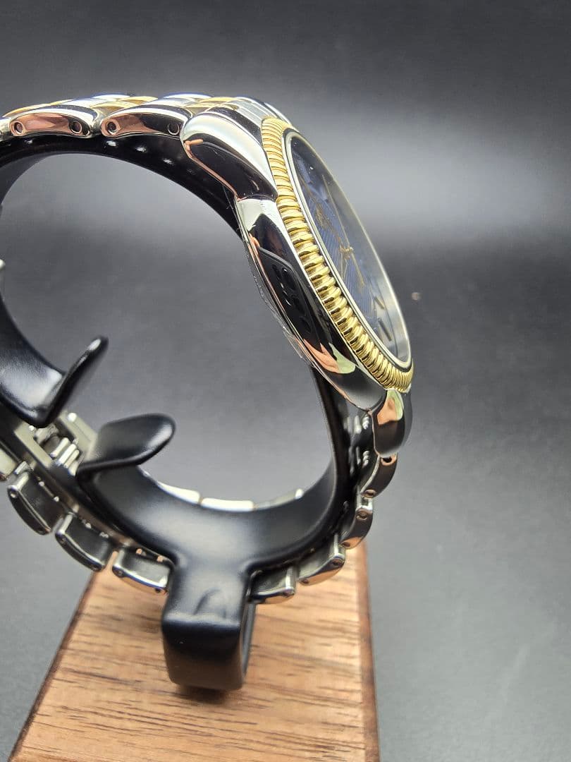 電池交換済 研磨済 TISSOT ティソ バラード ネイビー ゴールド - メルカリ