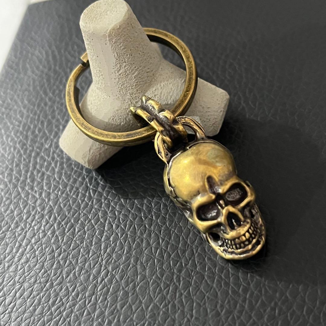 真鍮 ブラス ドクロ スカル ガイコツ 骸骨 キーホルダー ペンダント