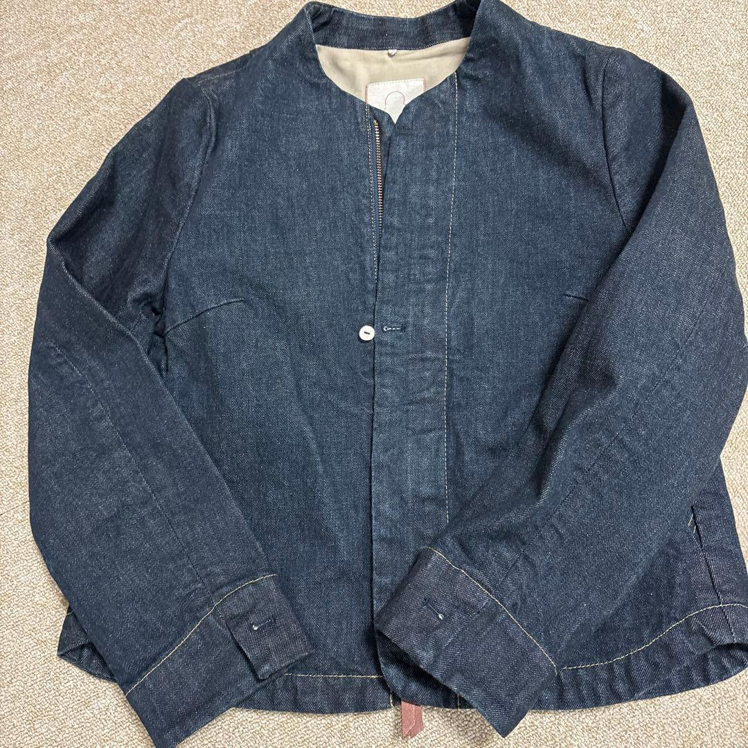 美品パラスパレス ストレッチデニムボトル衿ブルゾン ネイビー サイズ2