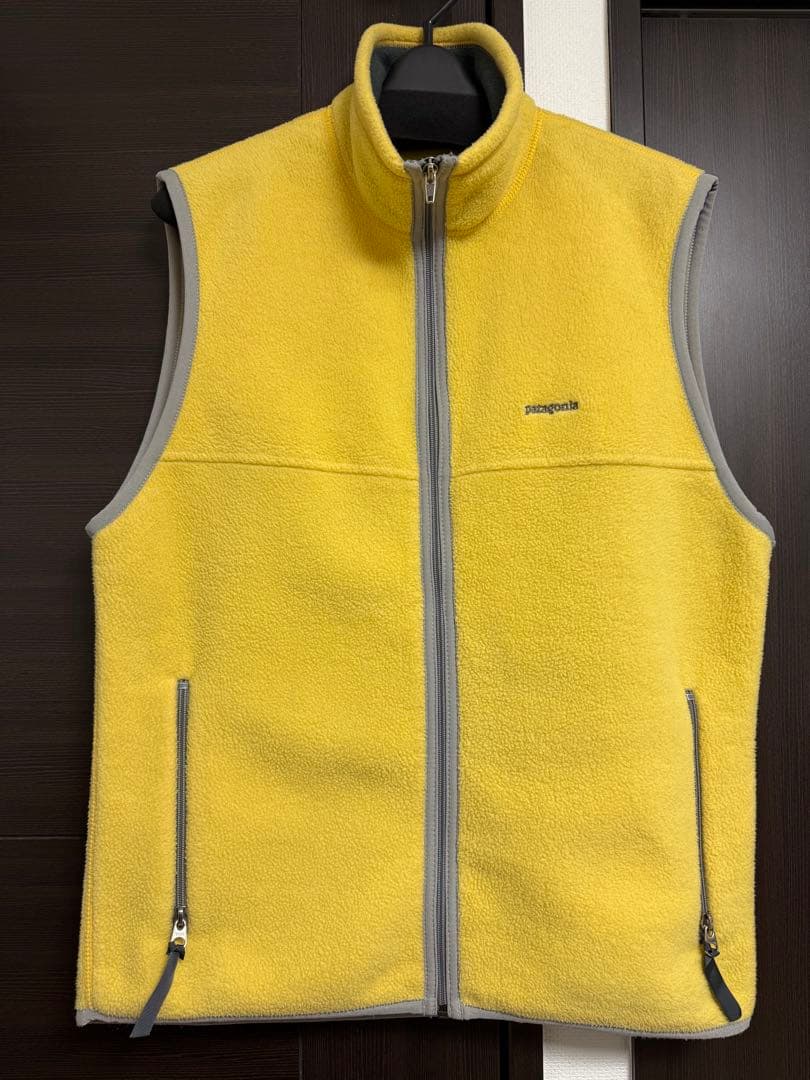 patagonia シンチラ　フリース　ベスト M イエロー　USA パタゴニア 99年 usa製 シンチラ フリース ベスト イエロー S 希少