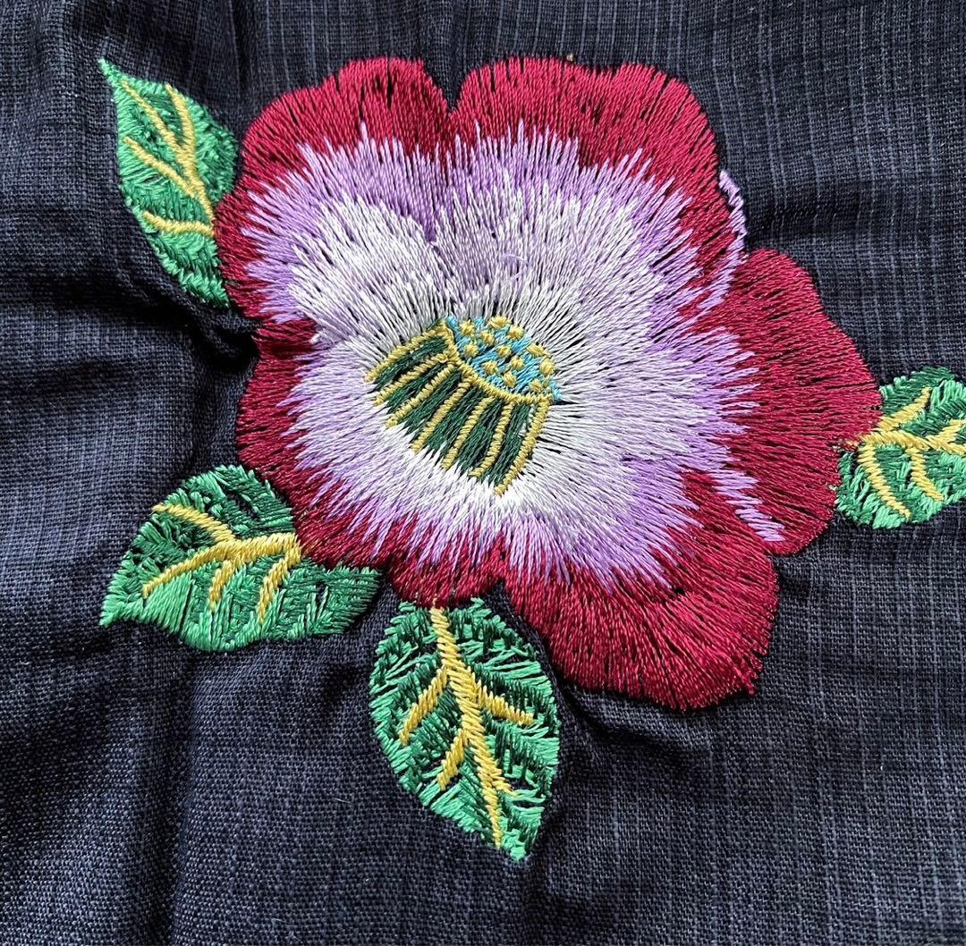 完売品！新品 大人気ブランド浴衣【ジュエティ】椿とオウム刺繍★お単衣としても♪