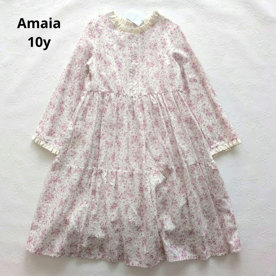 新品 Amaia kids 花柄 長袖ワンピース 10y Amaia Kids - Laetitia dress - Multico mini floral アマイアキッズ