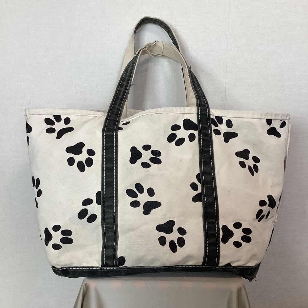 L.L.Bean エルエルビーン　希少　足跡柄トートバッグ　Lサイズ