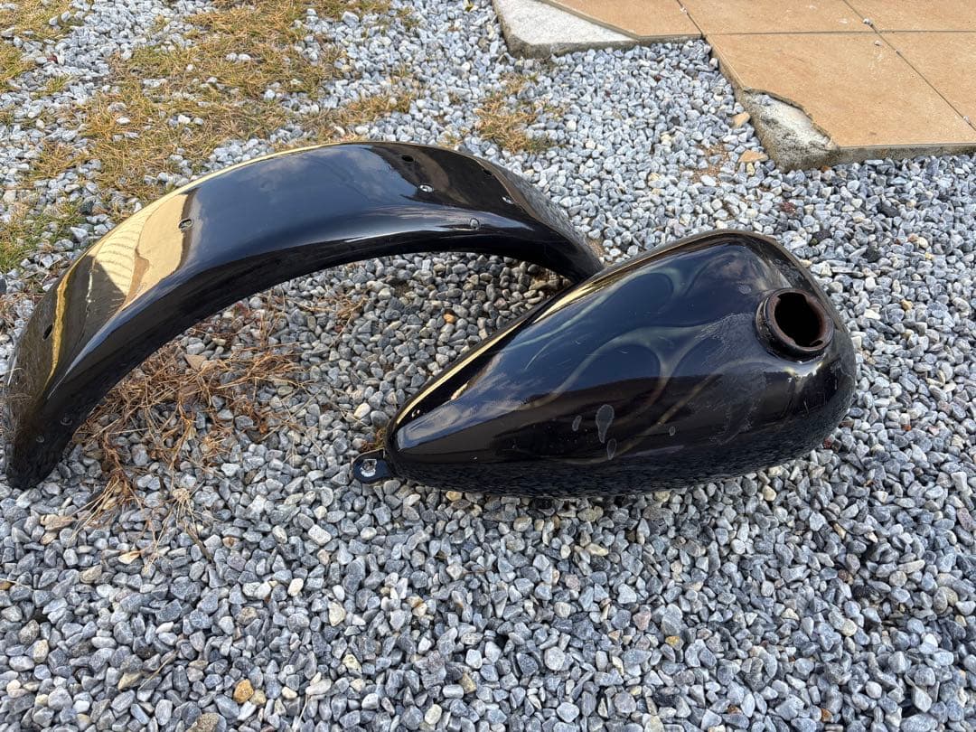 汎用ピーナッツタンク&フラットフェンダー　ファイアーパターン Amazon | バイク用 フラットフェンダー 長さ560mm 幅150mm 汎用タイプ