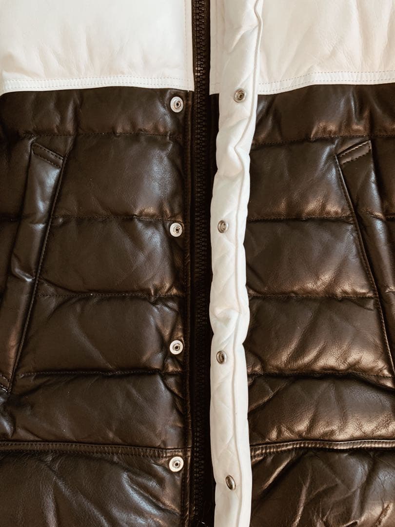 定価25万超/EXILE着】 コールブラック 極上レザー ダウンジャケット