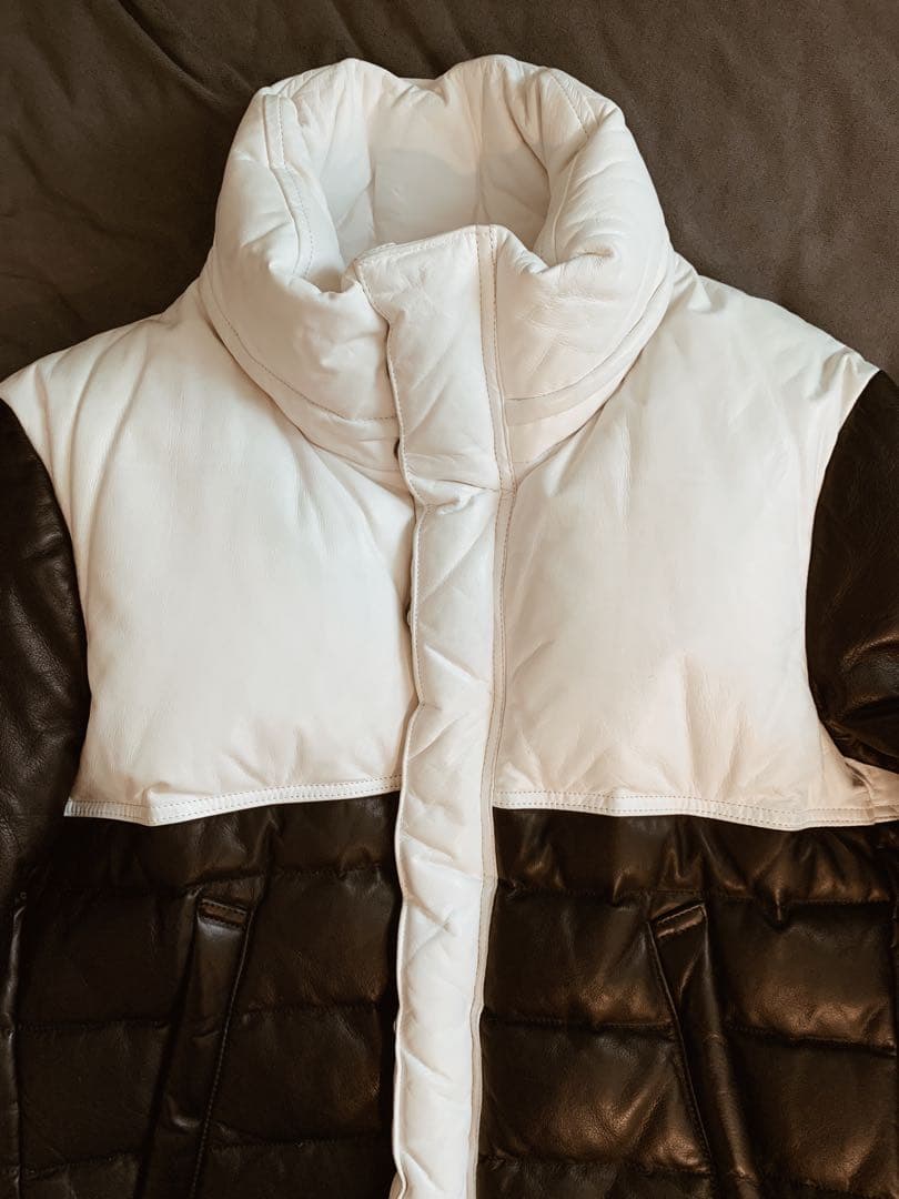定価25万超/EXILE着】 コールブラック 極上レザー ダウンジャケット