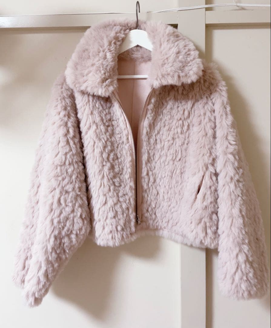 もなこ様専用fur fur エコファーリバーシブルブルゾン コート ピンク