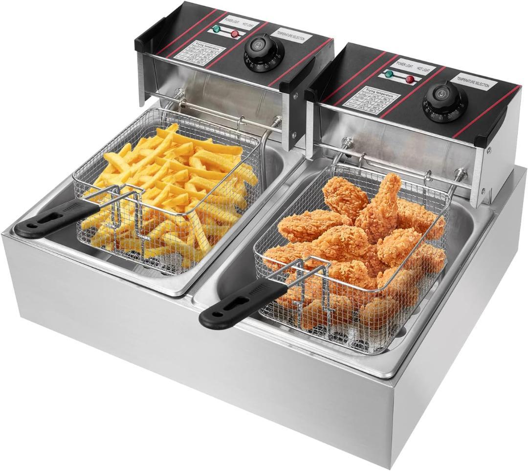 電気フライヤー 業務用 二槽式 12L 大容量 卓上フライヤー100/‎110Ⅴ 楽天市場】電気フライヤー 業務用 二槽式 12L 大容量 卓上フライヤー