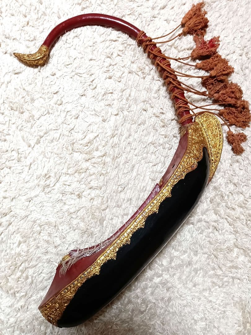 ミャンマー 民族楽器 サウン・ガウ ビルマの竪琴 オブジェ ハープ 現状品 船 ミャンマー 民族楽器 サウン・ガウ ビルマの竪琴 オブジェ ハープ 現状