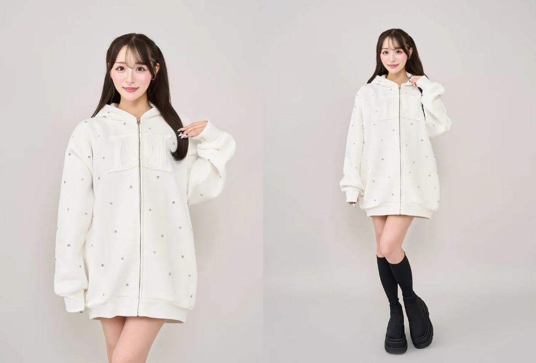 ダーリッチ darich DDロゴビジュージップパーカー ピンク PNK - メルカリ