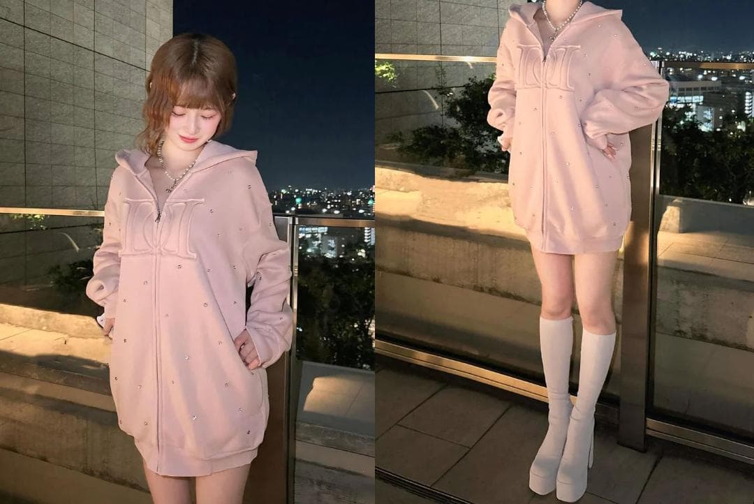 ダーリッチ darich DDロゴビジュージップパーカー ピンク PNK - メルカリ