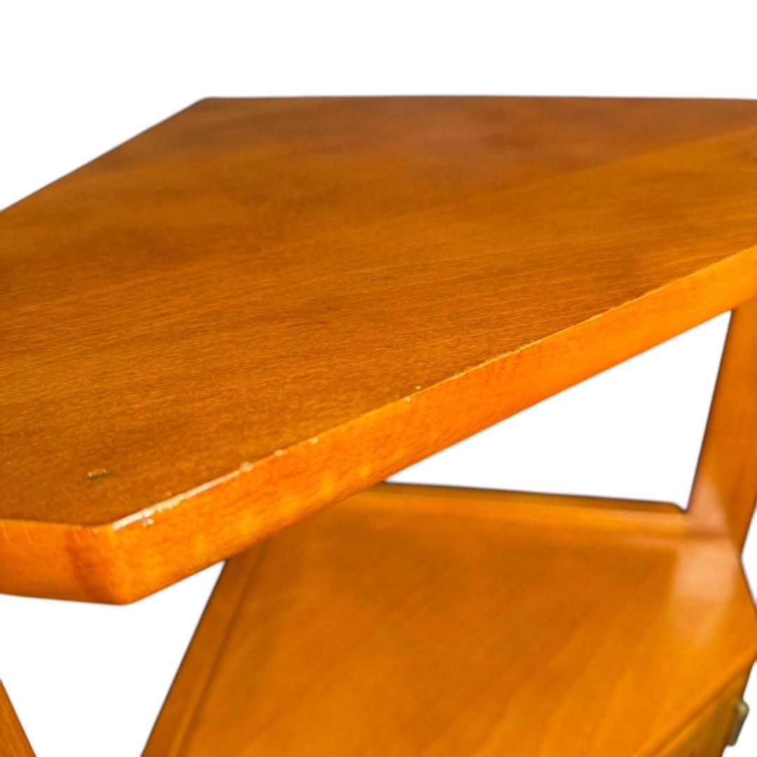 HR643 オールドカリモク 電話台 コンソール 三角コーナーラック - メルカリ