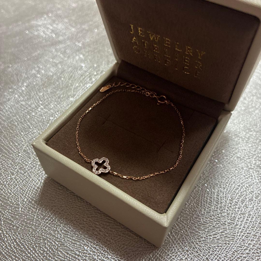 新品 orefice オレフィーチェ K18PG ジルクローバーブレスレット