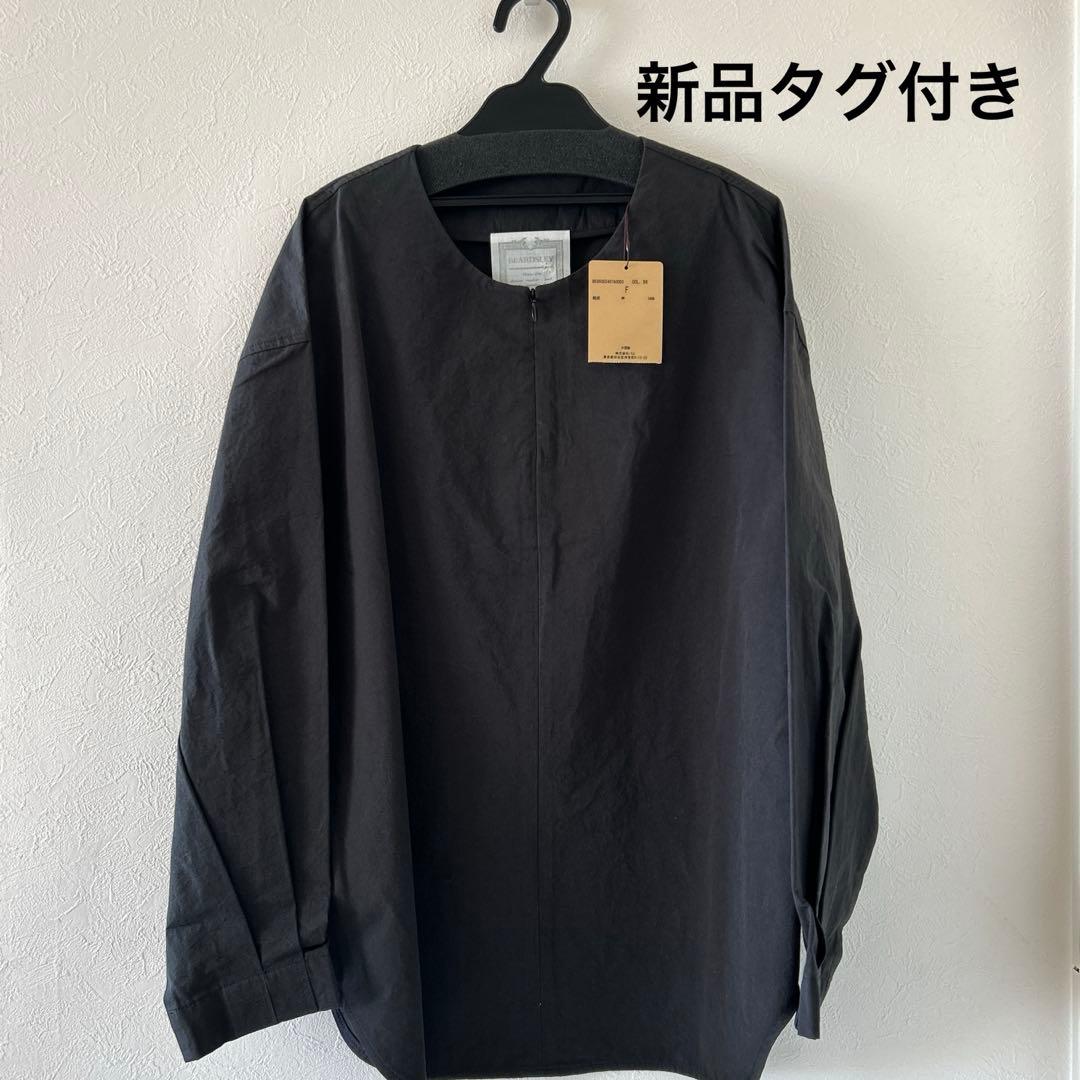 ビアズリー ブラウス ブラック プルオーバー フロントジップ 新品未